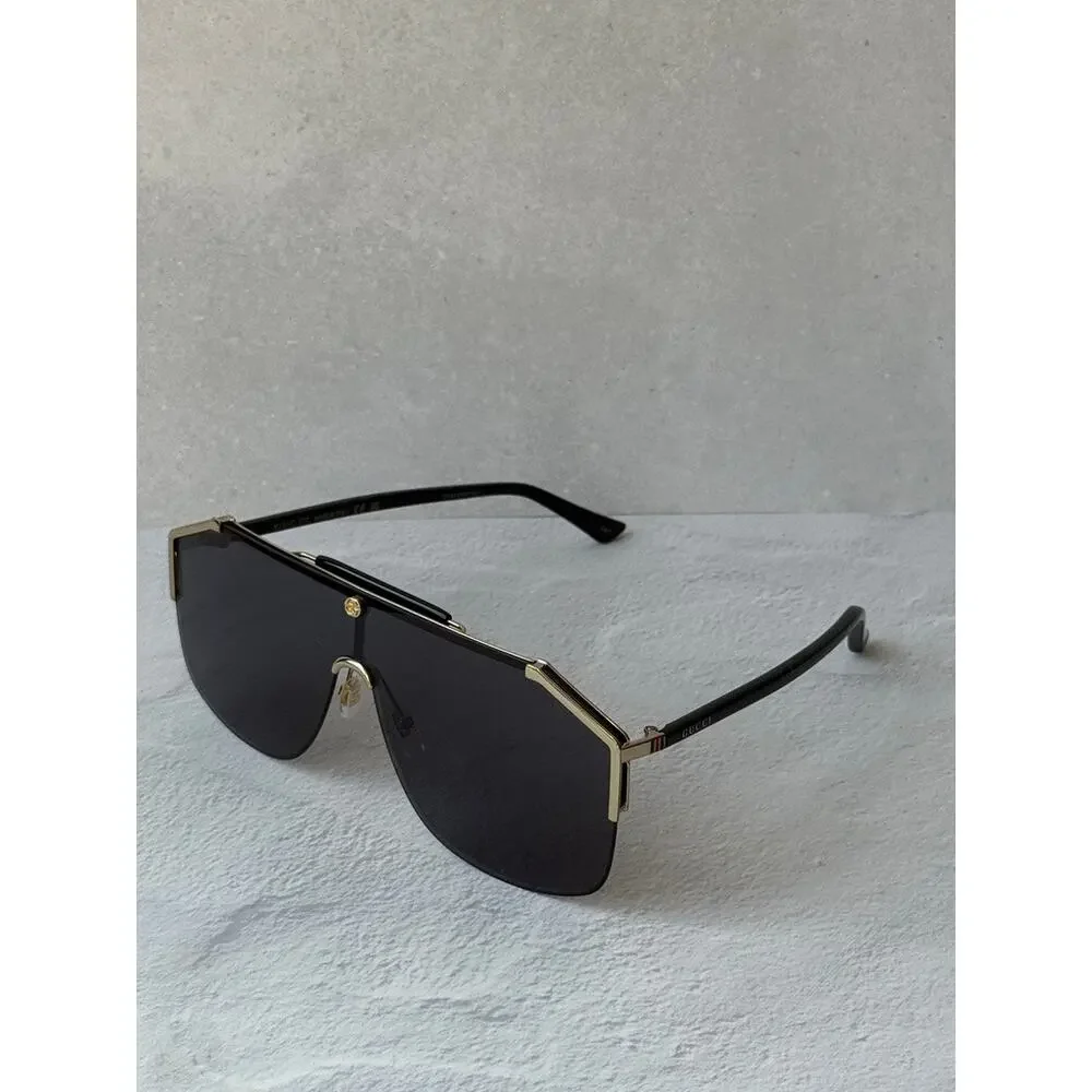 NEW Gucci GG0291S Black Mask Shield Unisex Sunglasses $625